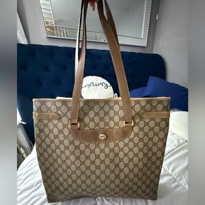 Gucci Beige and Brown Monogram Tote